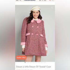 NWT women's plus 2X ModCloth Dream a Little Dream Of 'Tweed' Coat 20W/22W CUTE